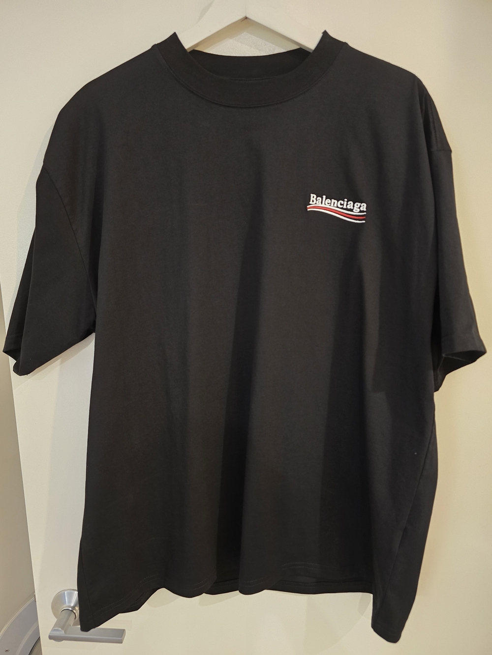 Balenciaga Black Tee with embroidery Logo